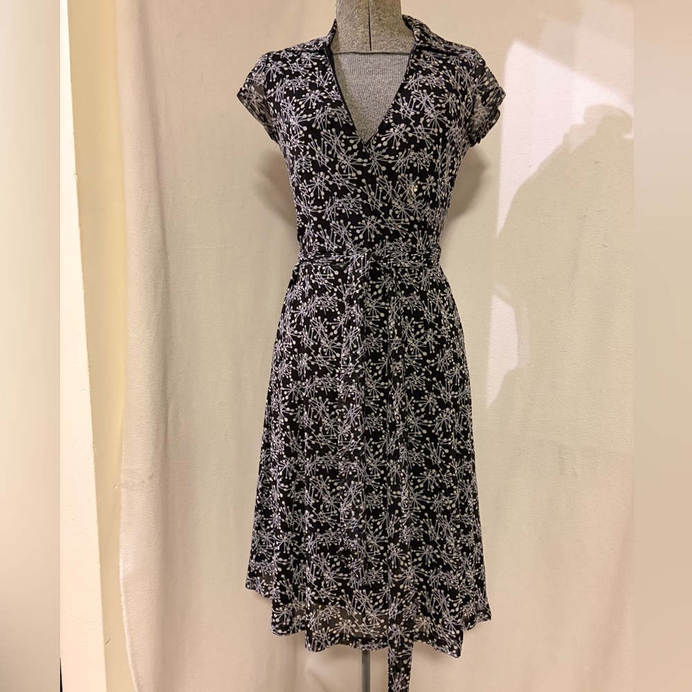 Y2K Esprit Black and White Floral Midi Dress